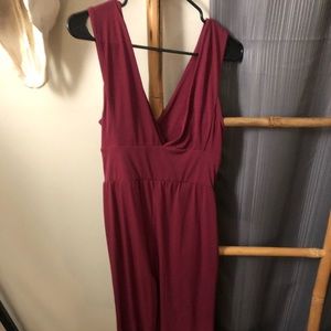 Deep maroon romper/pantsuit with pockets